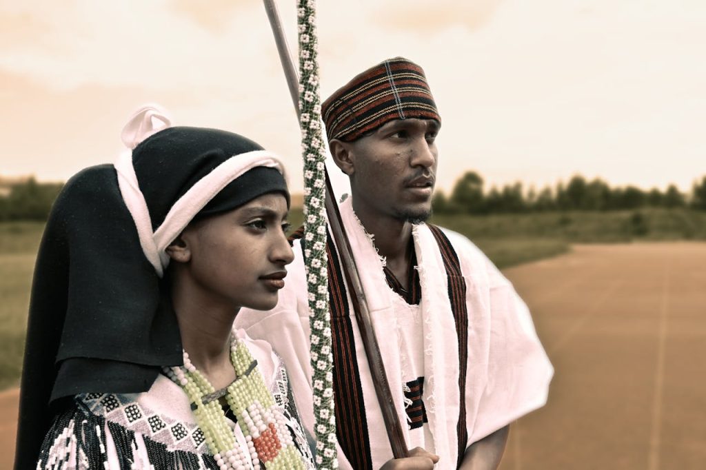 a-man-and-a-woman-in-traditional-clothing-2988410 A man and woman in traditional Oromo dress in Assela, Ethiopia.